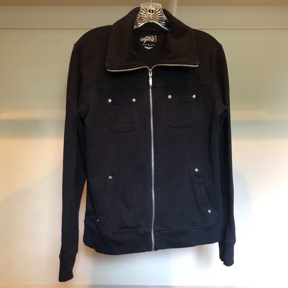 Style & Co Sport Black Zip Up Hoodie Size Small
